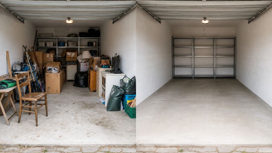 Chantier avant/après nettoyé par Pessac Débarras